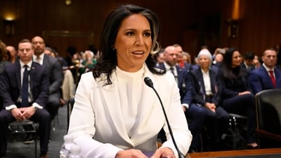 Former Rep. Tulsi Gabbard, President Donald Trump's choice to be the Director of National Intelligence, appears before the Senate Intelligence Committee for her confirmation hearing on Capitol Hill, Thursday, Jan. 30, 2025, in Washington. (AP) Former Rep. Tulsi Gabbard, President Donald Trump's choice to be the Director of National Intelligence, appears before the Senate Intelligence Committee for her confirmation hearing on Capitol Hill, Thursday, Jan. 30, 2025, in Washington. (AP)