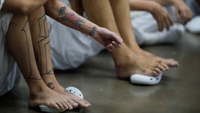 Inmates take part in a class, during a tour in the "Terrorism Confinement Center" (CECOT) complex, which according to El Salvador's President, Nayib Bukele, is designed to hold 40,000 inmates, in Tecoluca, El Salvador October 12, 2023. REUTERS/Jose Cabezas/File Photo (REUTERS)