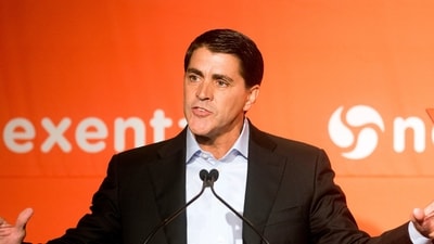 Current CEO of WOrkday Carl Eschenbach, then co-president of VMware, speaks at the Nexenta OpenSDx Summit Thursday, Aug. 28, 2014, in San Francisco. (AP Photo/Noah Berger, File) (AP)