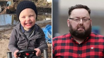 The incident occurred after Neil Speakman left Albie to play with their pet dogs as he drove a defective tractor (X/@FarmersGuardian) The incident occurred after Neil Speakman left Albie to play with their pet dogs as he drove a defective tractor (X/@FarmersGuardian)