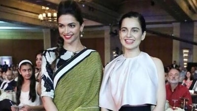 Kangana Ranaut invites Deepika Padukone to visit her new cafe. Kangana Ranaut invites Deepika Padukone to visit her new cafe.