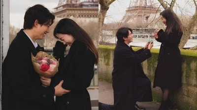 K-pop star and actor Ok Taec-yeon with his longtime girlfriend. (Twitter) K-pop star and actor Ok Taec-yeon with his longtime girlfriend. (Twitter)