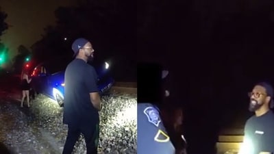 Marcus Jordan was reportedly fleeing deputies before his Lamborghini SUV got stuck on railway tracks, where officers from the Maitland Police Department apprehended him. (X)
