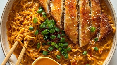 Peanut Maggi with Paneer Katsu