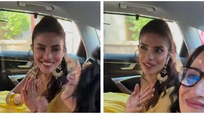 Priyanka Chopra smiled and greeted the paparazzi on her way to the festivities. Priyanka Chopra smiled and greeted the paparazzi on her way to the festivities.