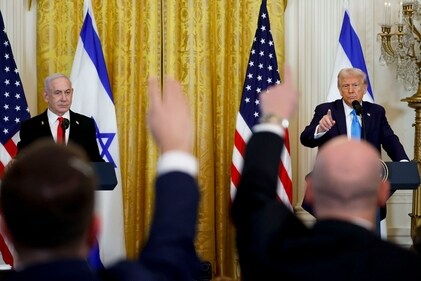 Benjamin Netanyahu, Israel's prime minister, left, and US President Donald Trump during a news conference in the East Room of the White House in Washington, DC, US, on Tuesday, Feb. 4, 2025. (Bloomberg) Benjamin Netanyahu, Israel's prime minister, left, and US President Donald Trump during a news conference in the East Room of the White House in Washington, DC, US, on Tuesday, Feb. 4, 2025. (Bloomberg)
