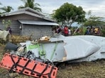 Wreckage of airplane in a rice field in Maguindanao del Sur province, Philippines, after officials say a U.S. military-contracted plane has crashed in a rice field in the southern Philippines, killing all four people on board, on Thursday Feb. 6, 2025 (AP) Wreckage of airplane in a rice field in Maguindanao del Sur province, Philippines, after officials say a U.S. military-contracted plane has crashed in a rice field in the southern Philippines, killing all four people on board, on Thursday Feb. 6, 2025 (AP)