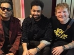 AR Rahman and his son, AR Ameen, pose with Ed Sheeran. AR Rahman and his son, AR Ameen, pose with Ed Sheeran.