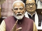 Prime Minister Narendra Modi speaks in the Rajya Sabha during the Budget session of Parliament. Prime Minister Narendra Modi speaks in the Rajya Sabha during the Budget session of Parliament.