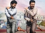 Jr NTR and Ram Charan in a still from the song Naatu Naatu from RRR.