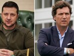 Ukrainian President Volodymyr Zelensky accused former Fox News host Tucker Carlson of working for Russian President Vladimir Putin Ukrainian President Volodymyr Zelensky accused former Fox News host Tucker Carlson of working for Russian President Vladimir Putin