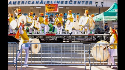 **EDS: TO GO WITH STORY** Washington: Members of Shivam Dhol Tasha Pathak, a Texas-based Indian traditional drum and snare ensemble, are seen during a rehearsal, in Washington. (PTI Photo) (PTI01_07_2025_000012B) (PTI) **EDS: TO GO WITH STORY** Washington: Members of Shivam Dhol Tasha Pathak, a Texas-based Indian traditional drum and snare ensemble, are seen during a rehearsal, in Washington. (PTI Photo) (PTI01_07_2025_000012B) (PTI)