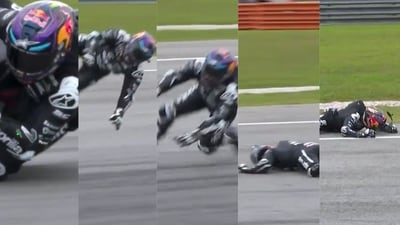 Spaniard Jorge Martin was involved in a freak accident. Spaniard Jorge Martin was involved in a freak accident.