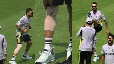 Virat Kohli was in visible pain during the fitness test. (Instagram) Virat Kohli was in visible pain during the fitness test. (Instagram)