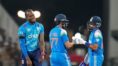 However, Shreyas Iyer wiped off any advantage England may have gained from the early inroads by taking the pacers, particularly Jofra Archer, to the cleaners. (AP) However, Shreyas Iyer wiped off any advantage England may have gained from the early inroads by taking the pacers, particularly Jofra Archer, to the cleaners. (AP)