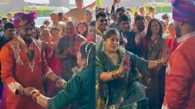 A bride stunned her groom with a dance to Chaudhary during their wedding (Instagram/shaddiwithshahs) A bride stunned her groom with a dance to Chaudhary during their wedding (Instagram/shaddiwithshahs)