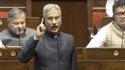 Jaishankar addressed concerns about the deportees being sent back in handcuffs and shackles. (PTI photo) Jaishankar addressed concerns about the deportees being sent back in handcuffs and shackles. (PTI photo)