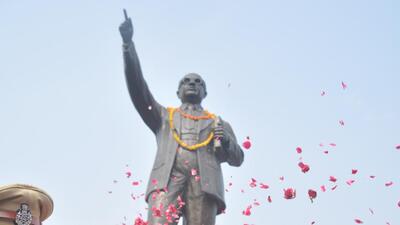 On January 26, an attempt was made to vandalise a life-size statue of BR Ambedka’s statue at the Town Hall on Heritage Street. (HT File) On January 26, an attempt was made to vandalise a life-size statue of BR Ambedka’s statue at the Town Hall on Heritage Street. (HT File)