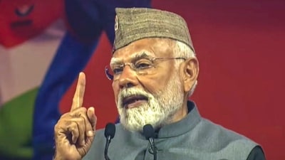 Delivering an address in Rajya Sabha on Thursday, PM Modi referred to a collection of Neeraj's poems named "Phir Deep Jalega". (PTI) Delivering an address in Rajya Sabha on Thursday, PM Modi referred to a collection of Neeraj's poems named "Phir Deep Jalega". (PTI)