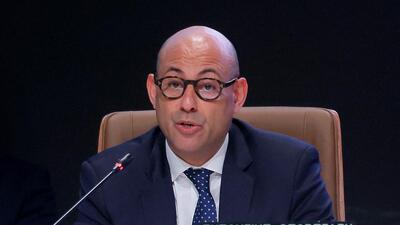 Simon Stiell, Executive Secretary of UNFCCC speaks during a closing plenary meeting at the COP29 United Nations Climate Change Conference, in Baku, Azerbaijan, on Nov 24, 2024 (REUTERS)