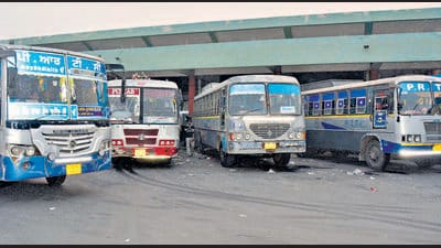 The workshop in Ludhiana maintains a fleet of 135 buses. (HT Photo) The workshop in Ludhiana maintains a fleet of 135 buses. (HT Photo)