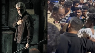Videos of Ajith Kumar fans creating a ruckus at theatres across Chennai have surfaced on social media.