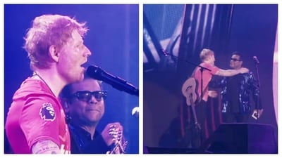 Ed Sheeran is on tour in India and brought AR Rahman on stage for the Chennai concert on Wednesday. Ed Sheeran is on tour in India and brought AR Rahman on stage for the Chennai concert on Wednesday.