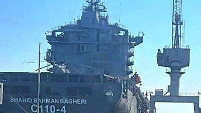 During the launching event, Guards naval commander Alireza Tangsiri stated that the carrier, known as the Martyr Bahman Bagheri, is a commercial vessel that has been converted into a drone carrier during the last two and a half years. (AFP) During the launching event, Guards naval commander Alireza Tangsiri stated that the carrier, known as the Martyr Bahman Bagheri, is a commercial vessel that has been converted into a drone carrier during the last two and a half years. (AFP)
