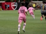 Lionel's Messi' son Inter Miami's Thiago Messi plays in a match. Lionel's Messi' son Inter Miami's Thiago Messi plays in a match.