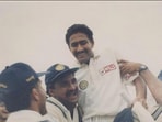 Anil Kumble (c) lifted by teammates after picking 10 wickets in an innings Anil Kumble (c) lifted by teammates after picking 10 wickets in an innings