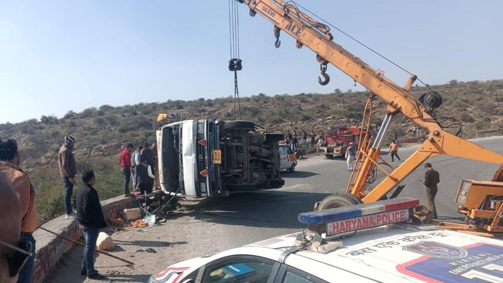 Biker crushed to death as truck topples over on Gurugram road ...