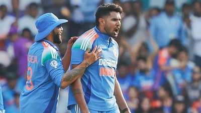 India's Harshit Rana and Ravindra Jadeja celebrate a wicket during the 1st ODI against England (BCCI - X) India's Harshit Rana and Ravindra Jadeja celebrate a wicket during the 1st ODI against England (BCCI - X)