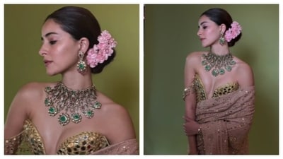 Ananya Panday's gilded look was all about the mirrors. (IG/@ananyapanday) Ananya Panday's gilded look was all about the mirrors. (IG/@ananyapanday)