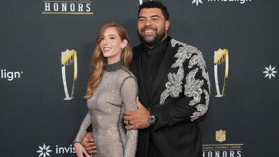 Cam Heyward and his wife Allie Schwarzwalder on the red carpet before Super Bowl LIX NFL Honors at Saenger Theatre.&nbsp; (USA TODAY Sports via Reuters Con)