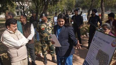 Minister Rao Narbir Singh and other Haryana government officials at the BSF campus on Friday. (HT Photo) Minister Rao Narbir Singh and other Haryana government officials at the BSF campus on Friday. (HT Photo)