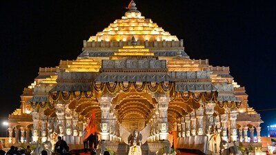 According to authorities on Friday, the Ram Mandir in Ayodhya has moved the hour of its 'darshan' and rituals from 7 am to 6 am in order to accommodate the increasing number of devotees who are swarming to the temple. (PTI) According to authorities on Friday, the Ram Mandir in Ayodhya has moved the hour of its 'darshan' and rituals from 7 am to 6 am in order to accommodate the increasing number of devotees who are swarming to the temple. (PTI)