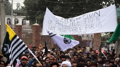A file photo of protests in Muzaffarabad, Pakistan-Occupied Kashmir
