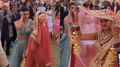 Priyanka Chopra was all smiles as Neelam Upadhaya walked down the aisle. Priyanka Chopra was all smiles as Neelam Upadhaya walked down the aisle.