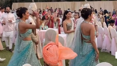 Priyanka Chopra walked her brother Siddharth down the aisle at his wedding. Priyanka Chopra walked her brother Siddharth down the aisle at his wedding.