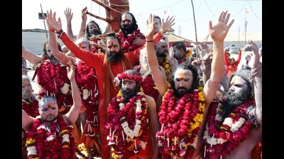 Sadhus of Akhadas leaving mela area of Mahakumbh-2025 in Prayagraj on Friday (HT PHOTO) Sadhus of Akhadas leaving mela area of Mahakumbh-2025 in Prayagraj on Friday (HT PHOTO)