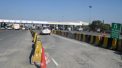 The U-turn at the Kherki Daula toll plaza on National Highway 48 in Gurugram on Friday. (Parveen Kumar/HT Photo)