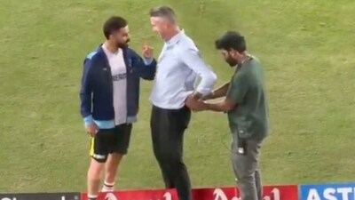 Virat Kohli talks to Kevin Pietersen after the 1st ODI (X) Virat Kohli talks to Kevin Pietersen after the 1st ODI (X)