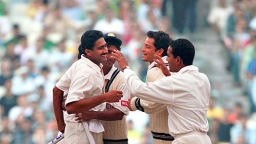 Anil Kumble celebrates a wicket during the match against Pakistan (X/Anil Kumble) Anil Kumble celebrates a wicket during the match against Pakistan (X/Anil Kumble)