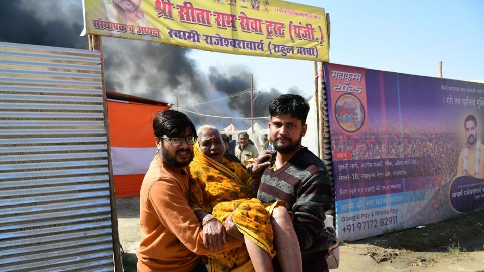 Neighbouring camps of different organisations were also evacuated to avoid any human casualty (HT photo)