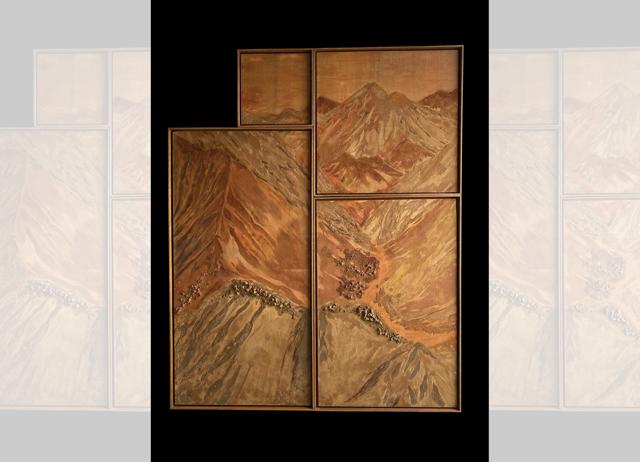 In Ochumber Slopes 8, Davis uses soils of different textures to recreate a mountainous terrain. In Ochumber Slopes 8, Davis uses soils of different textures to recreate a mountainous terrain.
