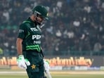 Pakistan's Babar Azam walks off the field after his dismissal during the tri-series ODI cricket match between Pakistan and New Zealand at Gaddafi Stadium in Lahore. Pakistan's Babar Azam walks off the field after his dismissal during the tri-series ODI cricket match between Pakistan and New Zealand at Gaddafi Stadium in Lahore.