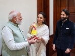 PM Modi met Sobhita Dhulipala and Naga Chaitanya at Parliament House.