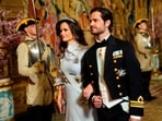 FILE - Sweden's Prince Carl Philip and Princess Sofia arrive for a gala dinner hosted by Sweden's King Carl XVI Gustaf and Queen Silvia at the Royal Palace in Stockholm, Sweden, Monday, May 6, 2024.