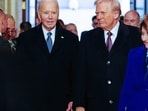 Joe Biden and Donald Trump arrive for Trump's inauguration ceremony in Washington on January 20. (AFP) Joe Biden and Donald Trump arrive for Trump's inauguration ceremony in Washington on January 20. (AFP)