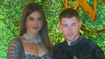 Priyanka Chopra with Nick Jonas at Siddharth Chopra's wedding festivities. Priyanka Chopra with Nick Jonas at Siddharth Chopra's wedding festivities.